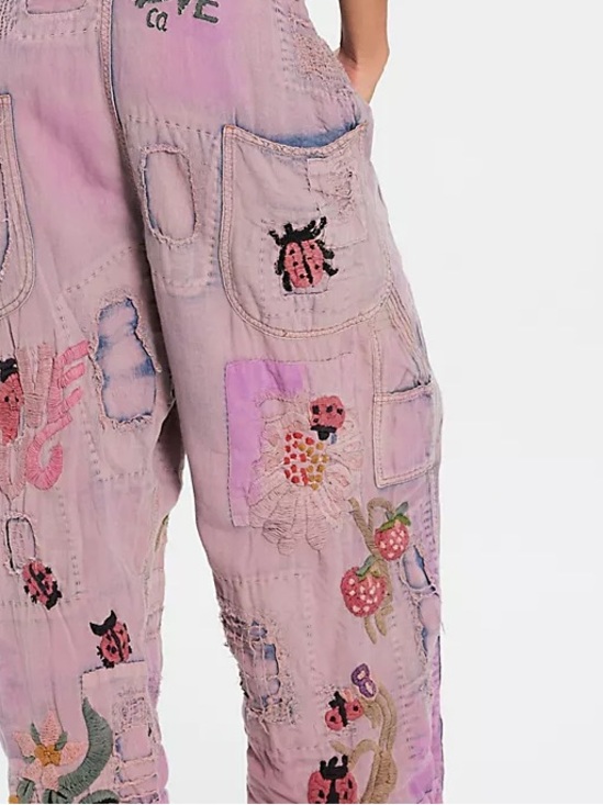 Magnolia Pearl Ladybug Embroidered Overalls - Picture 6 of 6
